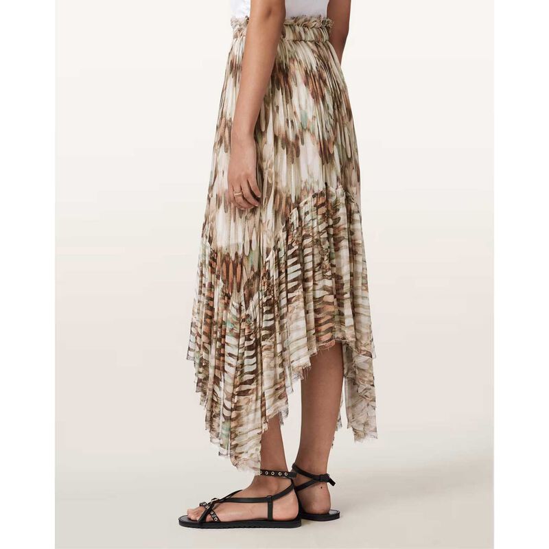 AllSaints Danae Asymmetric Tiered Midi Skirt image number 1